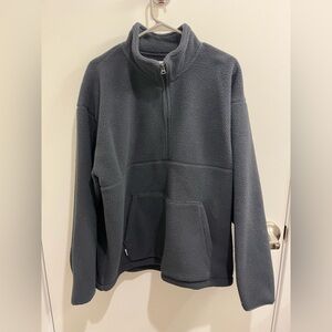 Madewell Quarter Zip Fleece Pullover Sweatshirt Large